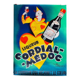 Affiche publicitaire originale "Liqueur Cordial-Medoc" 58x77cm 1936