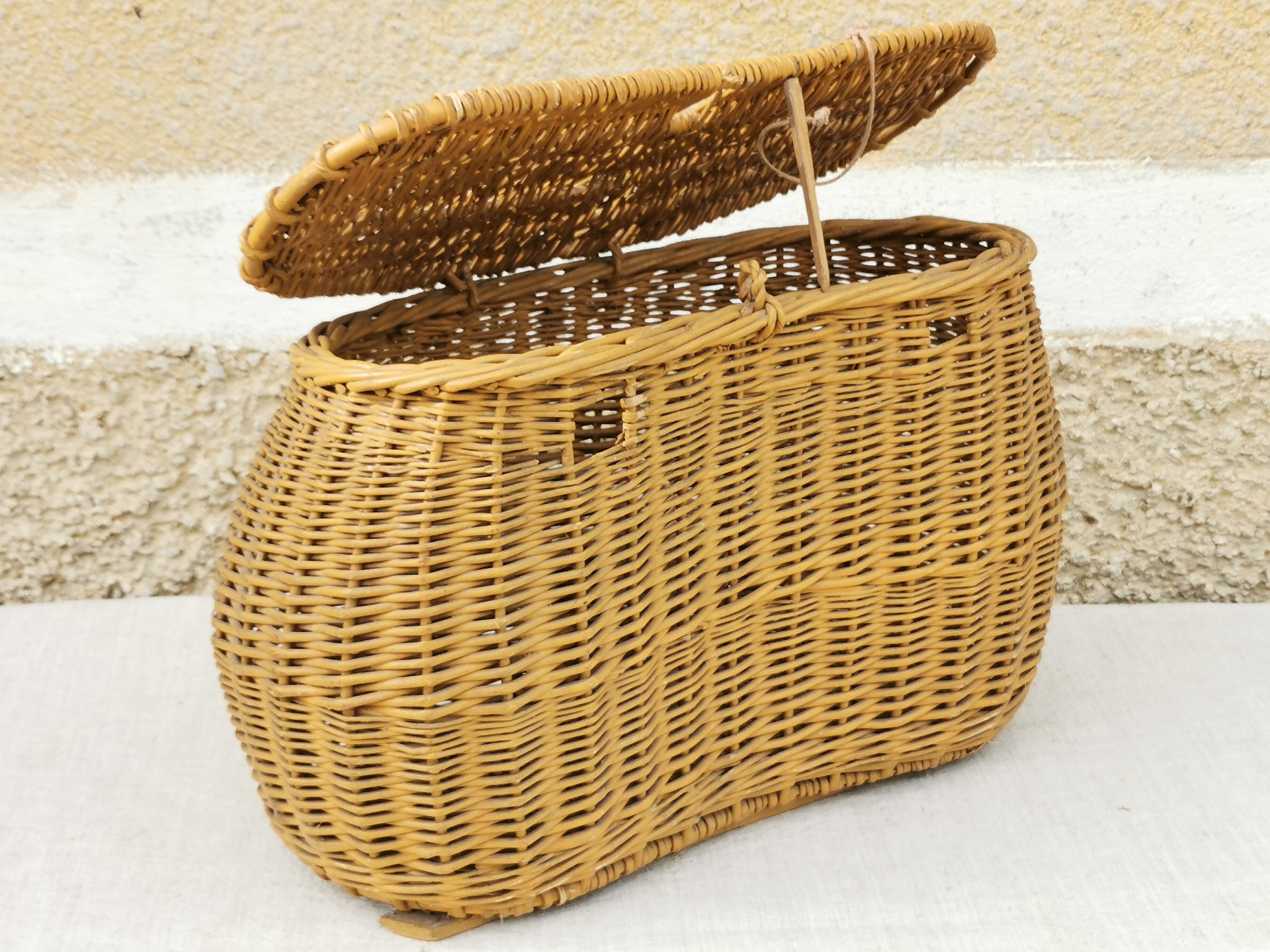 Panier vintage en rotin pour velo