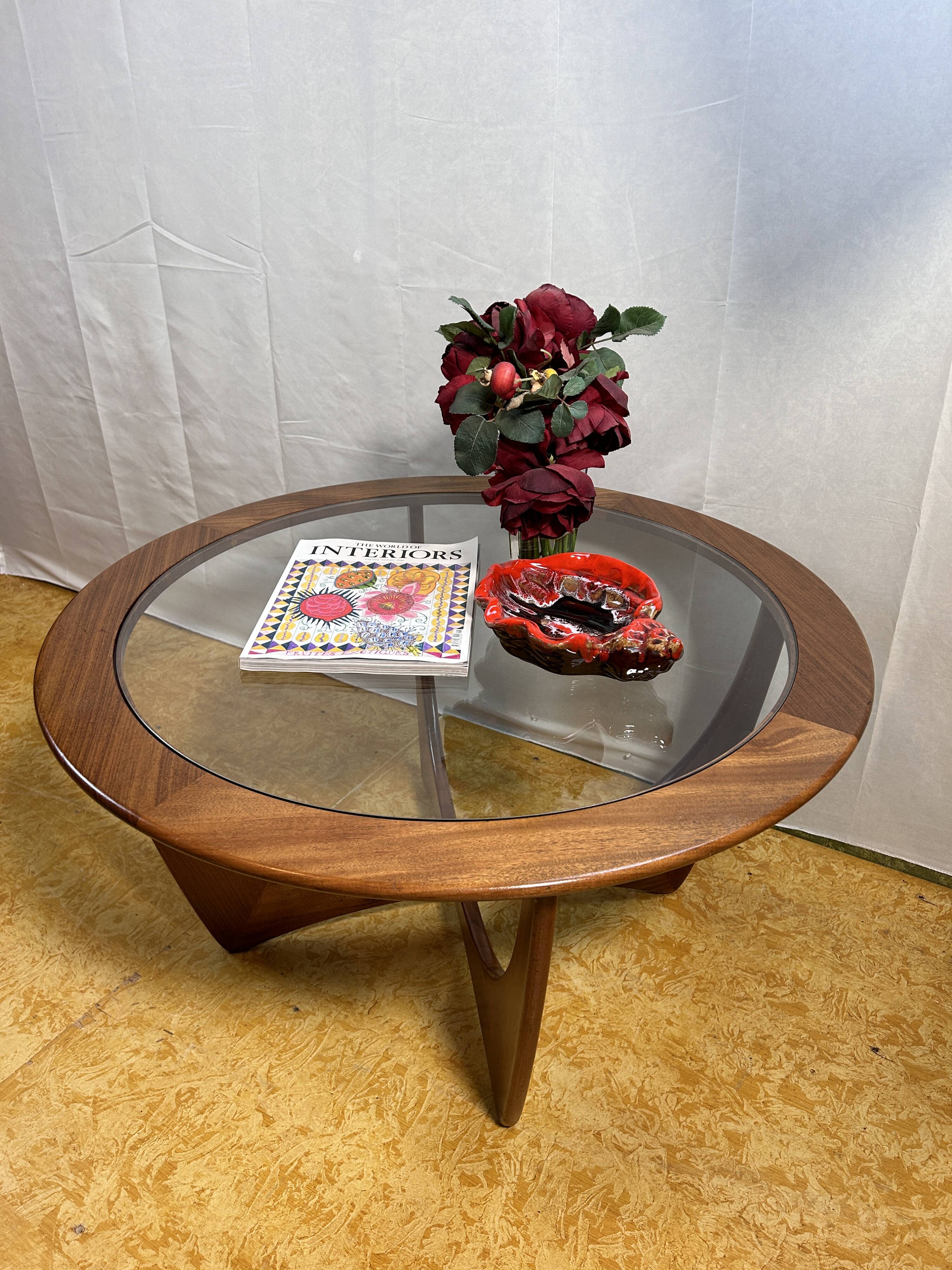 Mid Century Retro Vintage Teak Round Astro Coffee Table by GPlan 1960