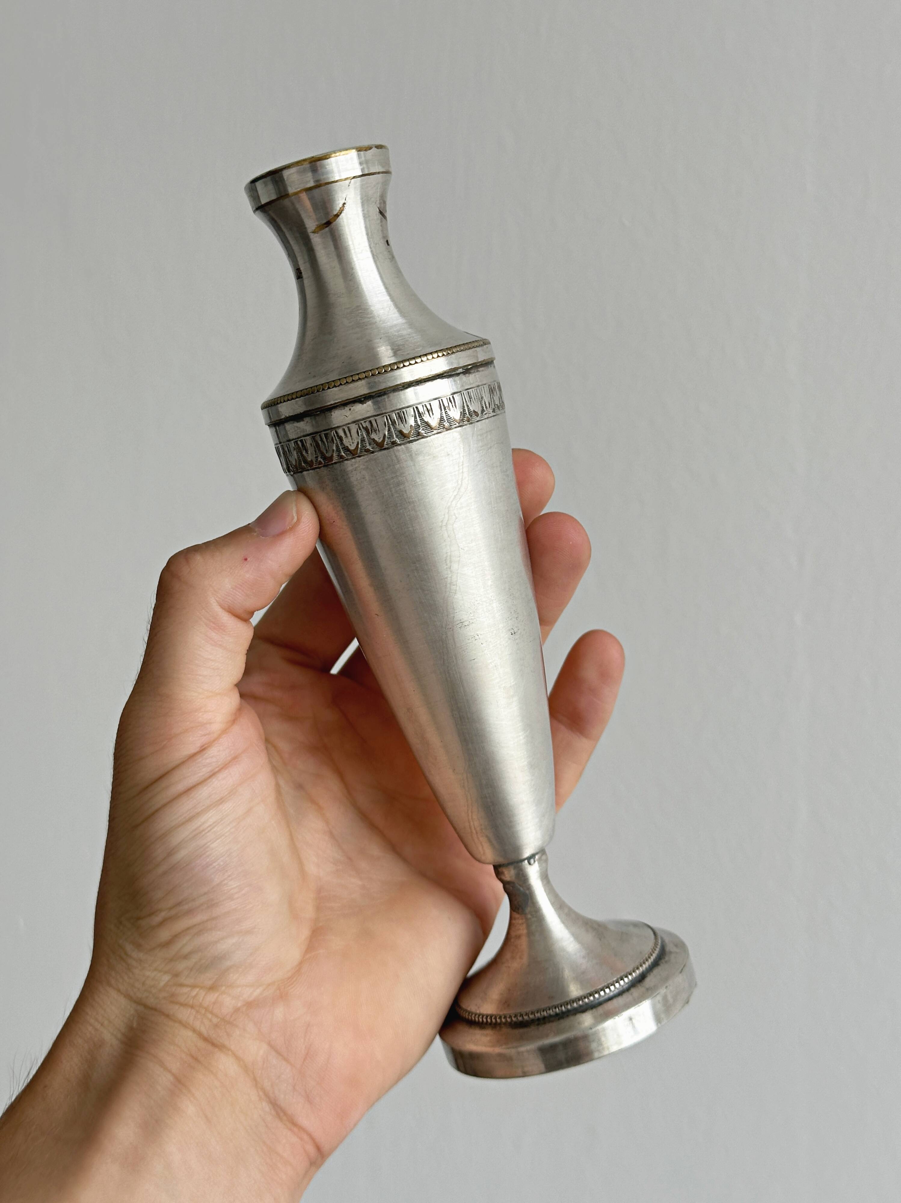 Pair of silver-plated flower vases