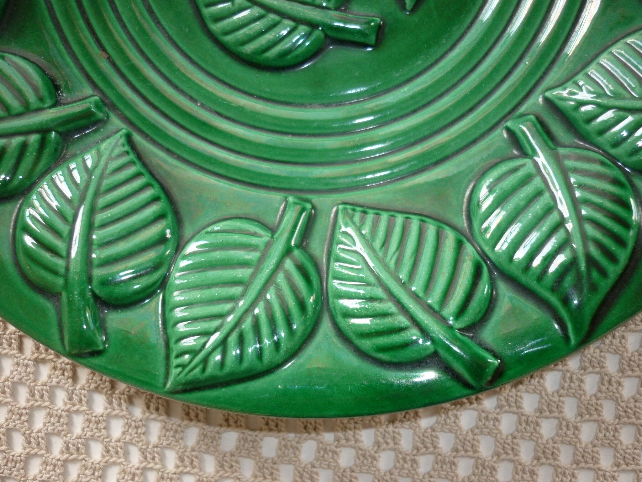 Flat green decoration leaves 32.5 cm