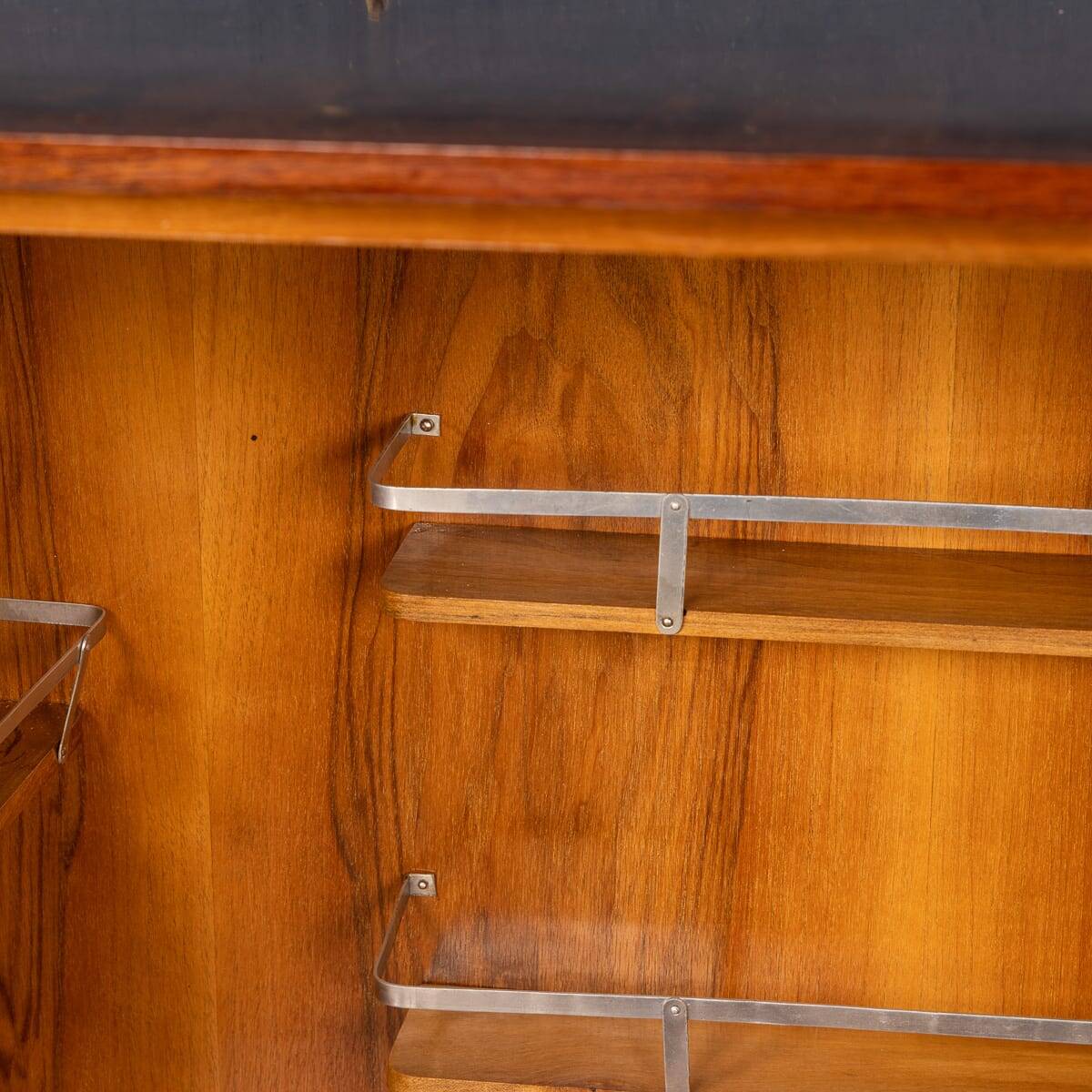 Vintage 20thc italian dry bar cabinet with 'woven' front decor on stand