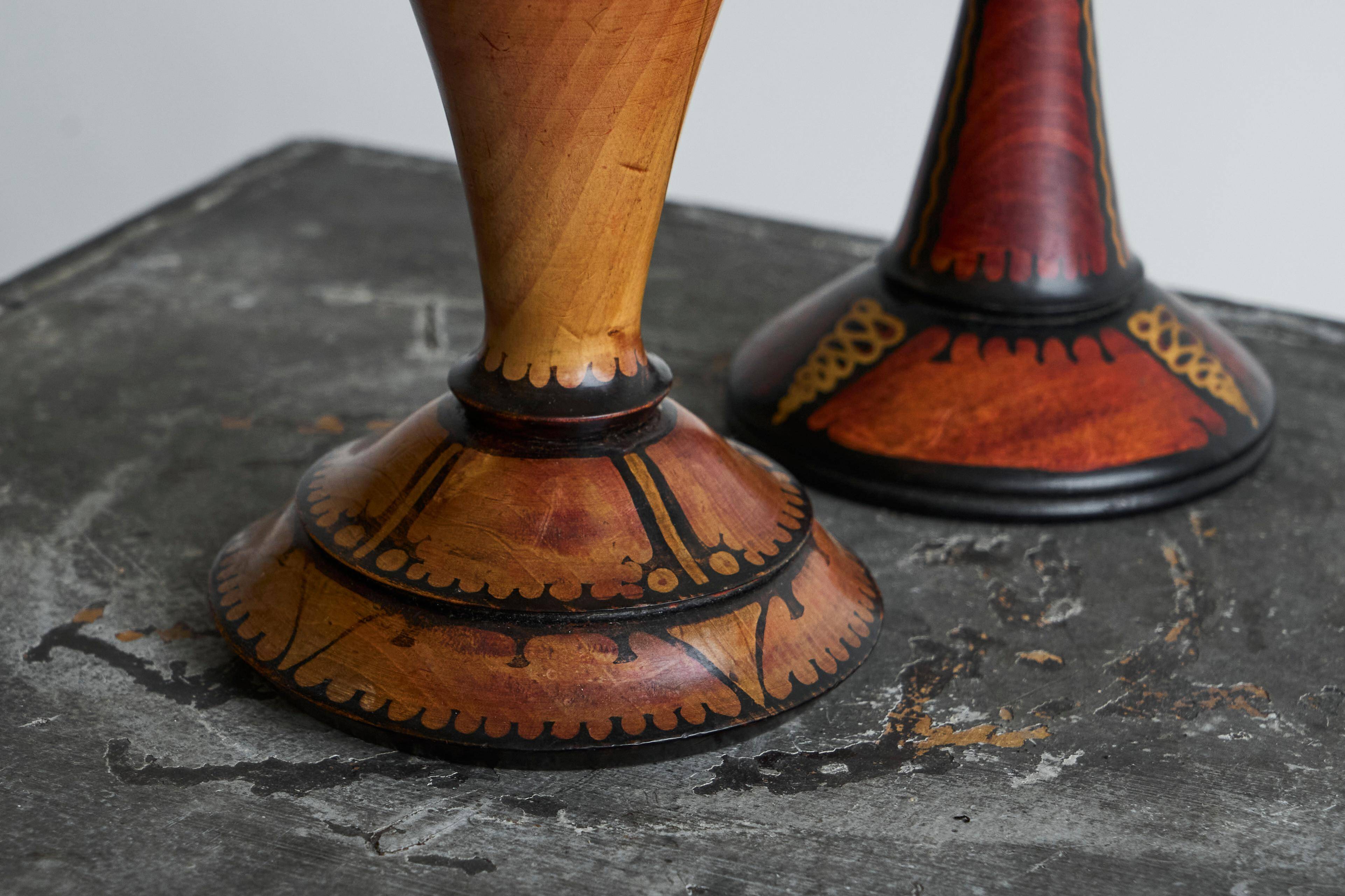 Pair of hand-painted table lamps H. Steinpatz Amsterdam School 1920