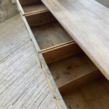 XXL walnut trade counter with multiple drawers