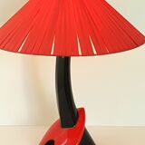 Large ceramic table lamp, Rockabilly, 1950