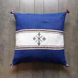 Moroccan berber cushion blue and white