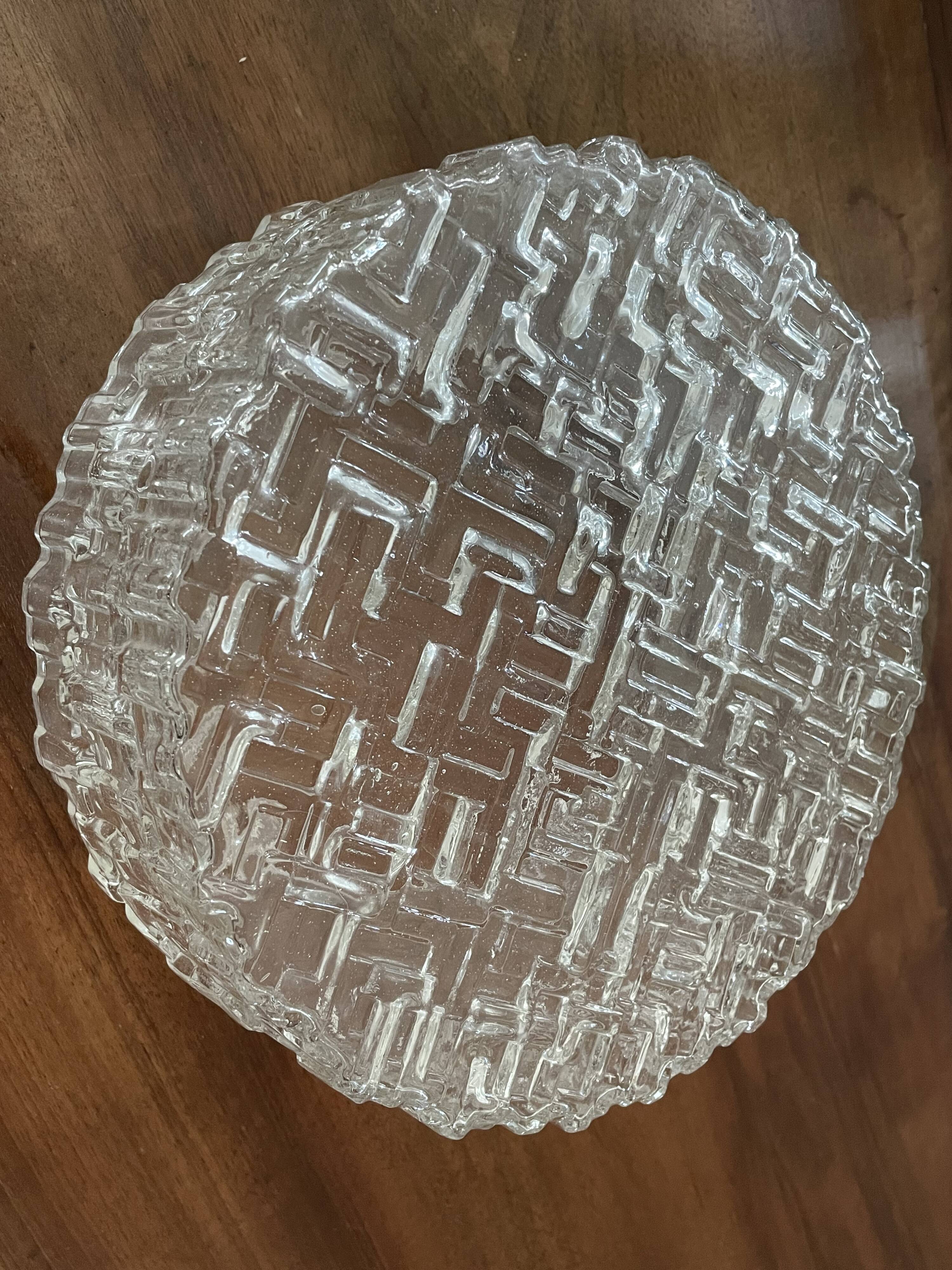 Round vintage glass ceiling light 24cm