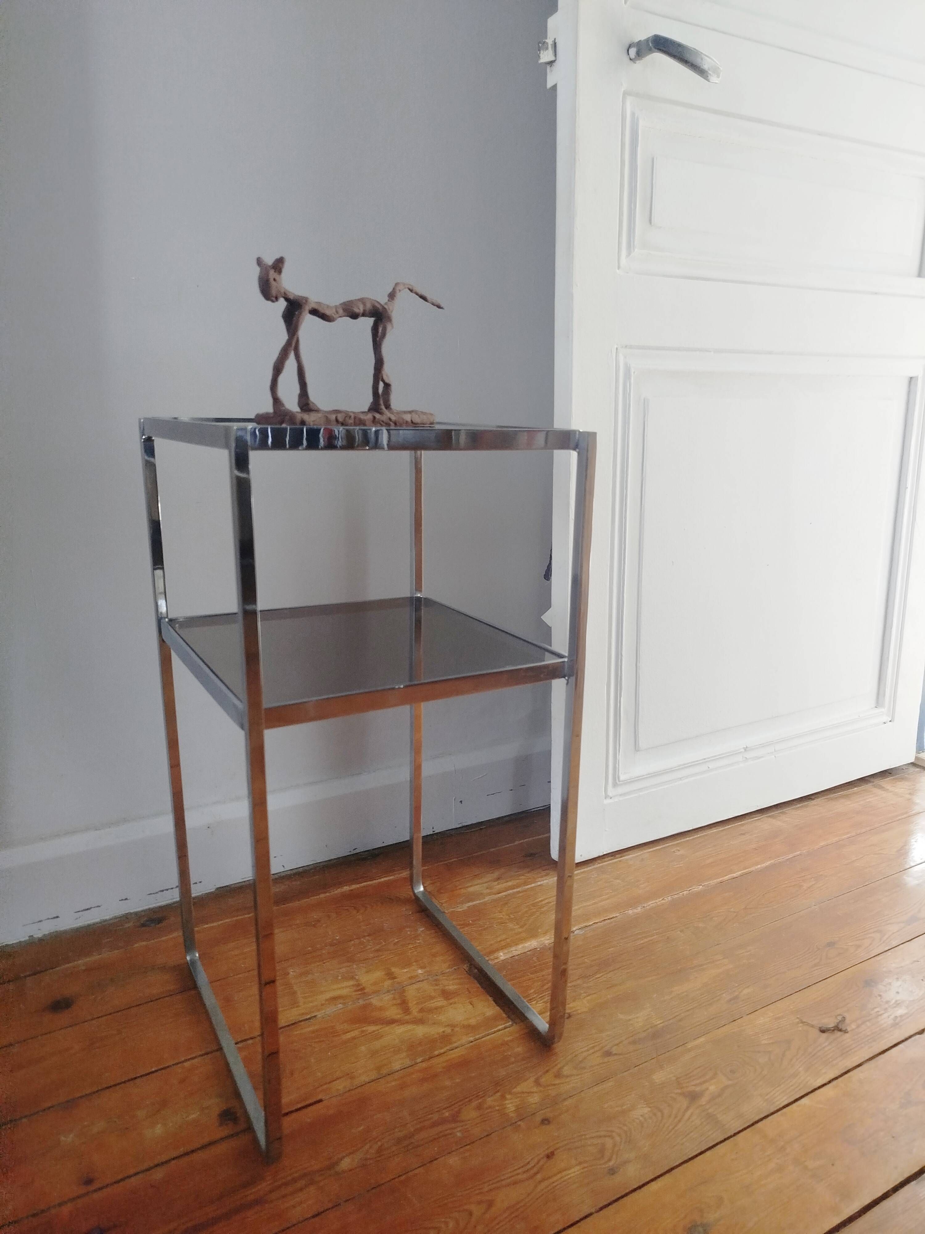 Console métal et verre vintage