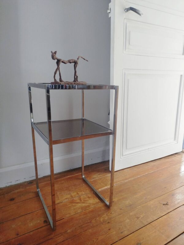Console métal et verre vintage