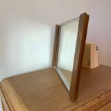 Old mirror and wood tray