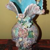 Vase en barbotine céramique fin XIX ème siècle