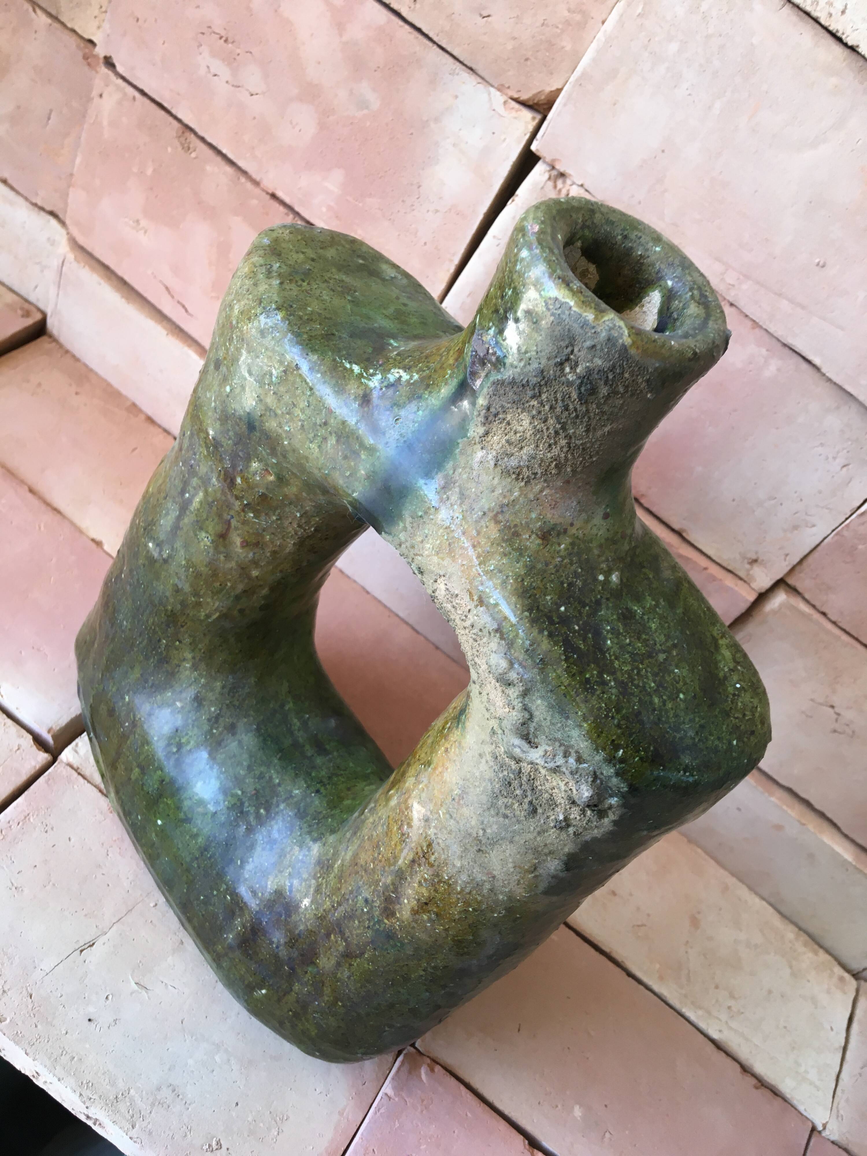 Tamegroute pottery candle holder