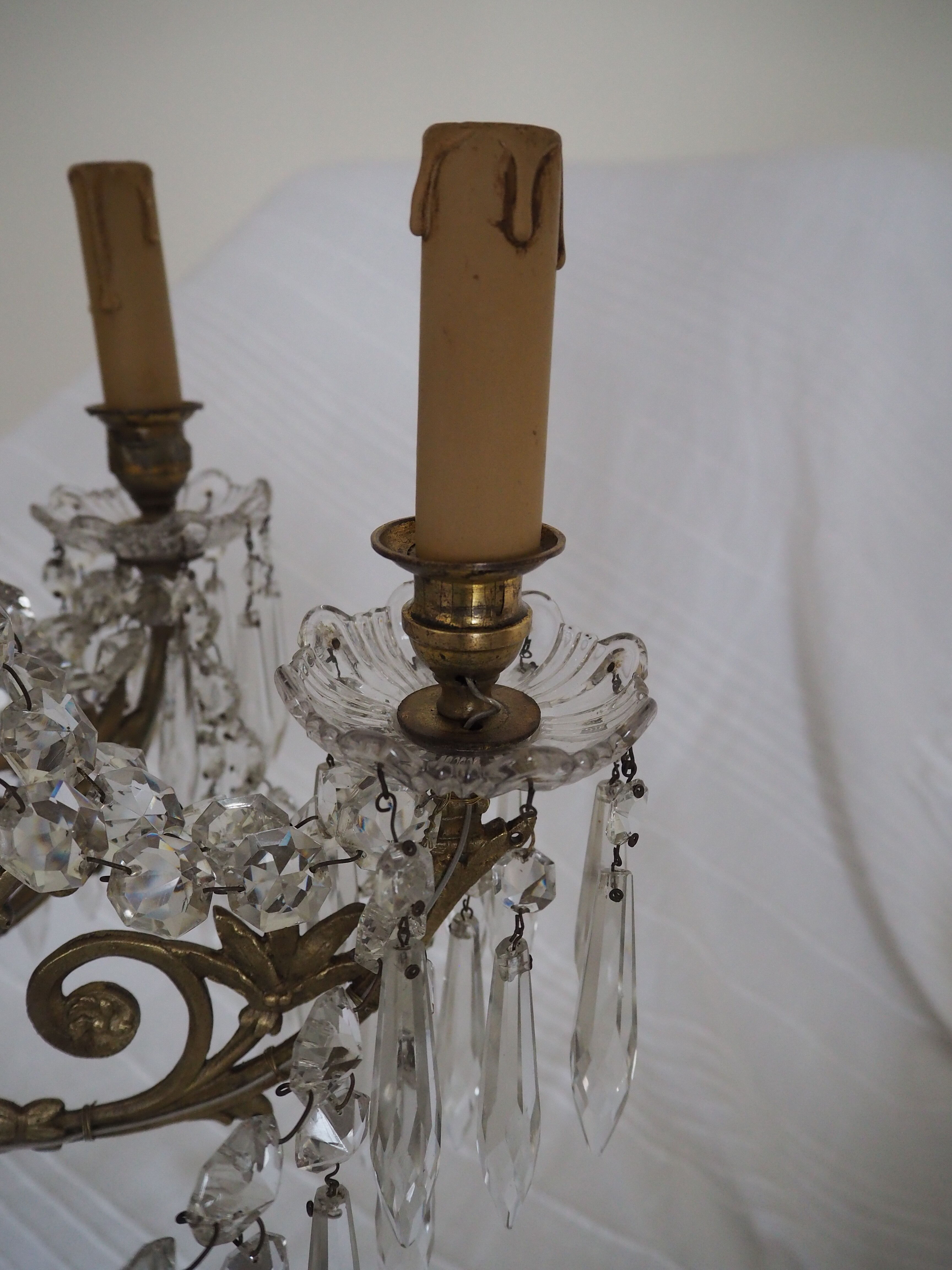 Napoleon III chandelier with crystal pendants, signed Portieux 19th century