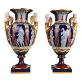 Pair Empire Porcelain Vases by August & Conrad Bauscher, Germany ca. 1900