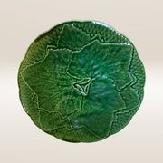 Set of 5 dessert plates in barbotine, vine leaf model Gien