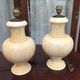 Jean Roger in Paris. Pair of ceramic baluster lamps decorated with arches and ivory imitation