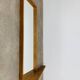 Scandinavian mirror with asymmetrical shelf in wood, 1960s