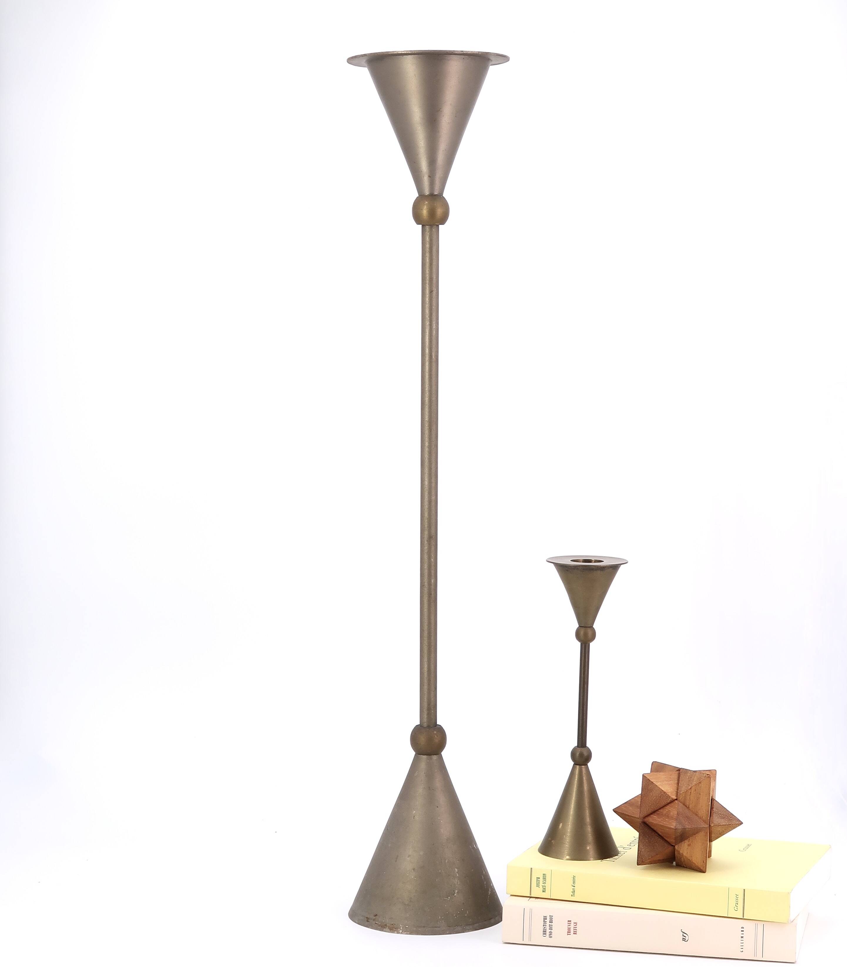 Giant brass candle holder by Christian de Beaumont, 70s