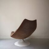 chauffeuse tulipe pivotant en tissu beige Artifort, design 1970