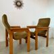 Set of 2 bridge armchairs from the 70s design Bruno Rey vintage solid beech