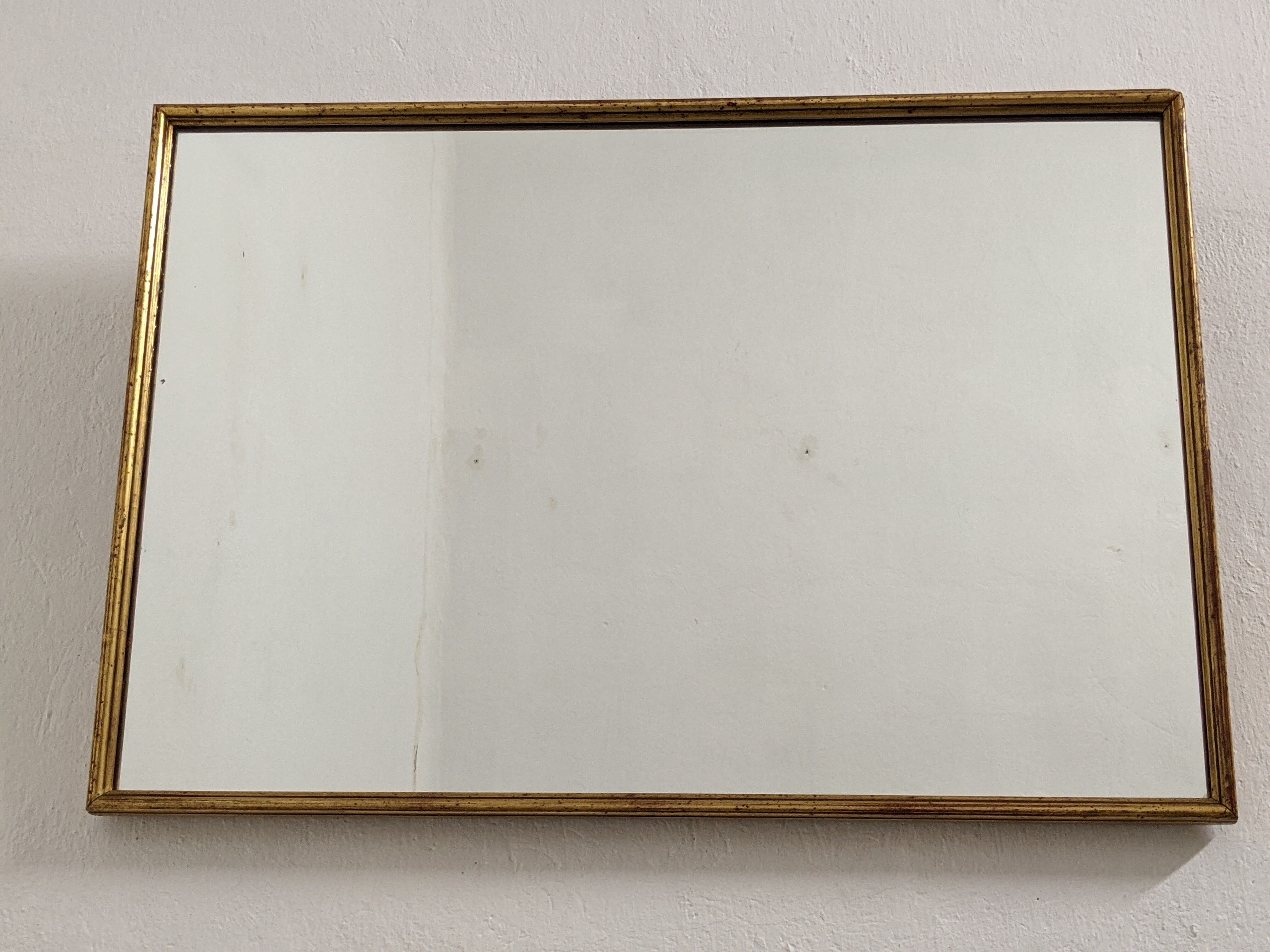Rectangular mirror 77x53cm in fine nineteenth century gilded wood