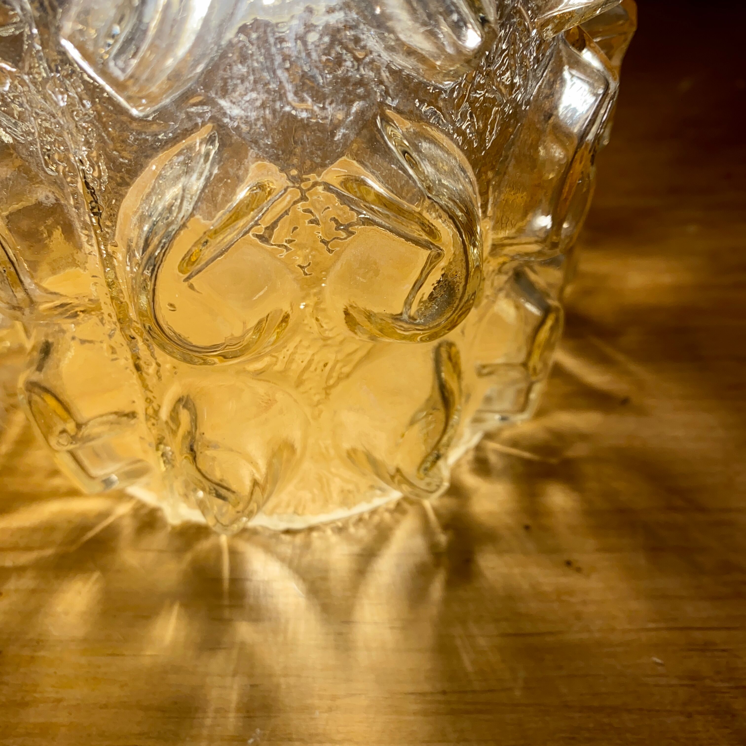 Vintage amber glass tulip walker