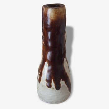 Vase céramique allemand lave beige marron