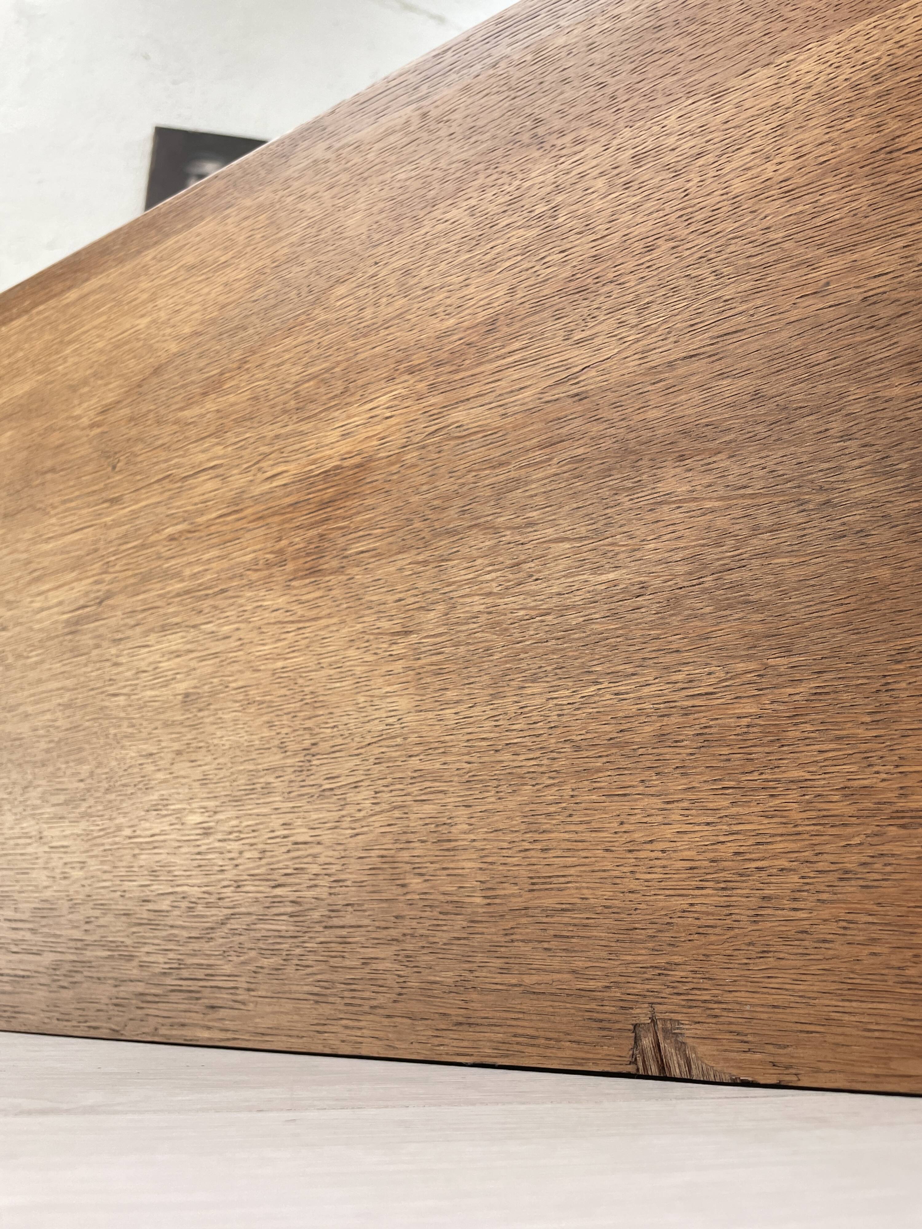 Storage unit in solid oak and veneer, circa 1960.