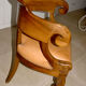 Old leather office chair And solid wood