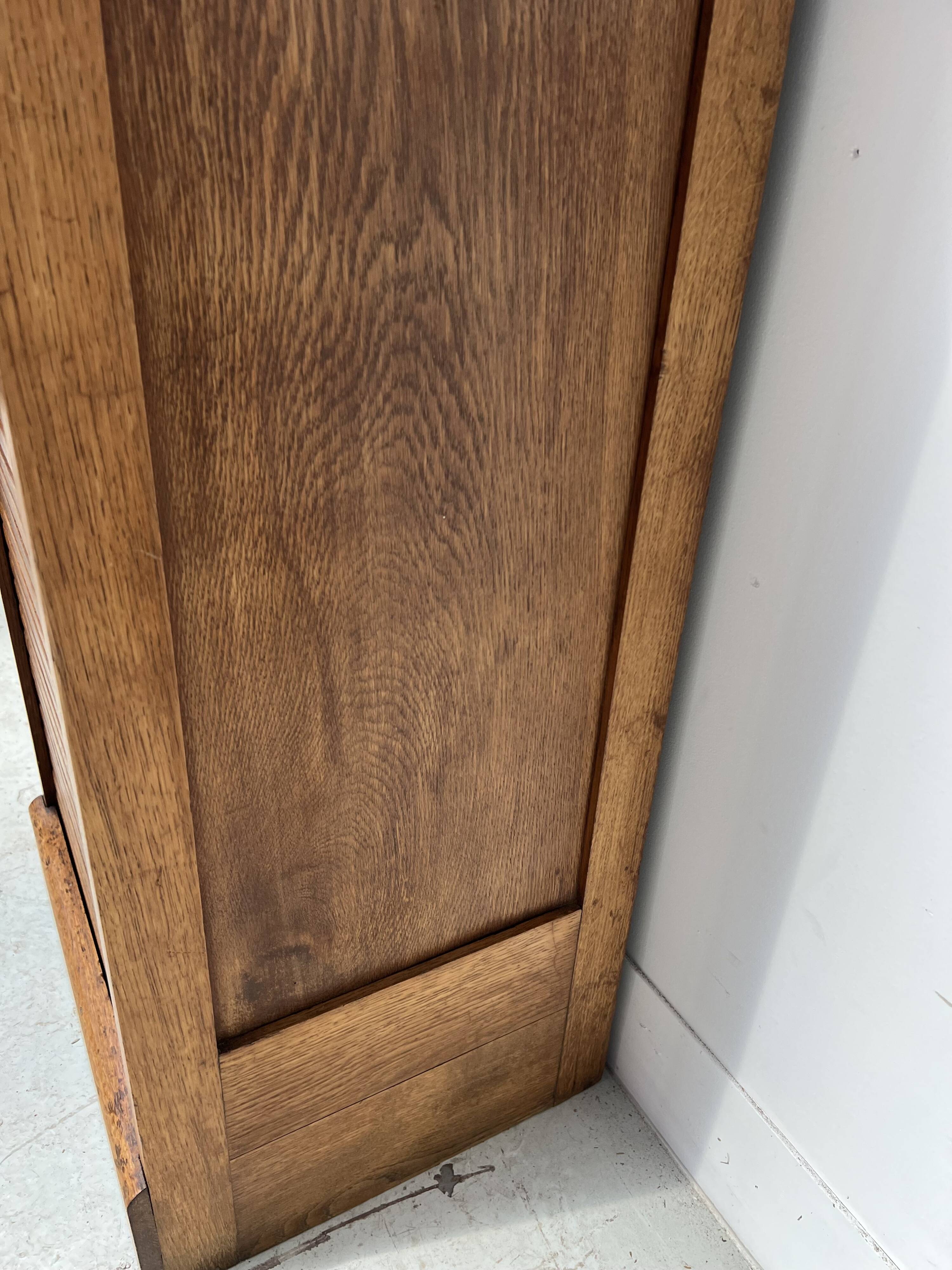 Oak curtain filing cabinet 20th century office furniture
