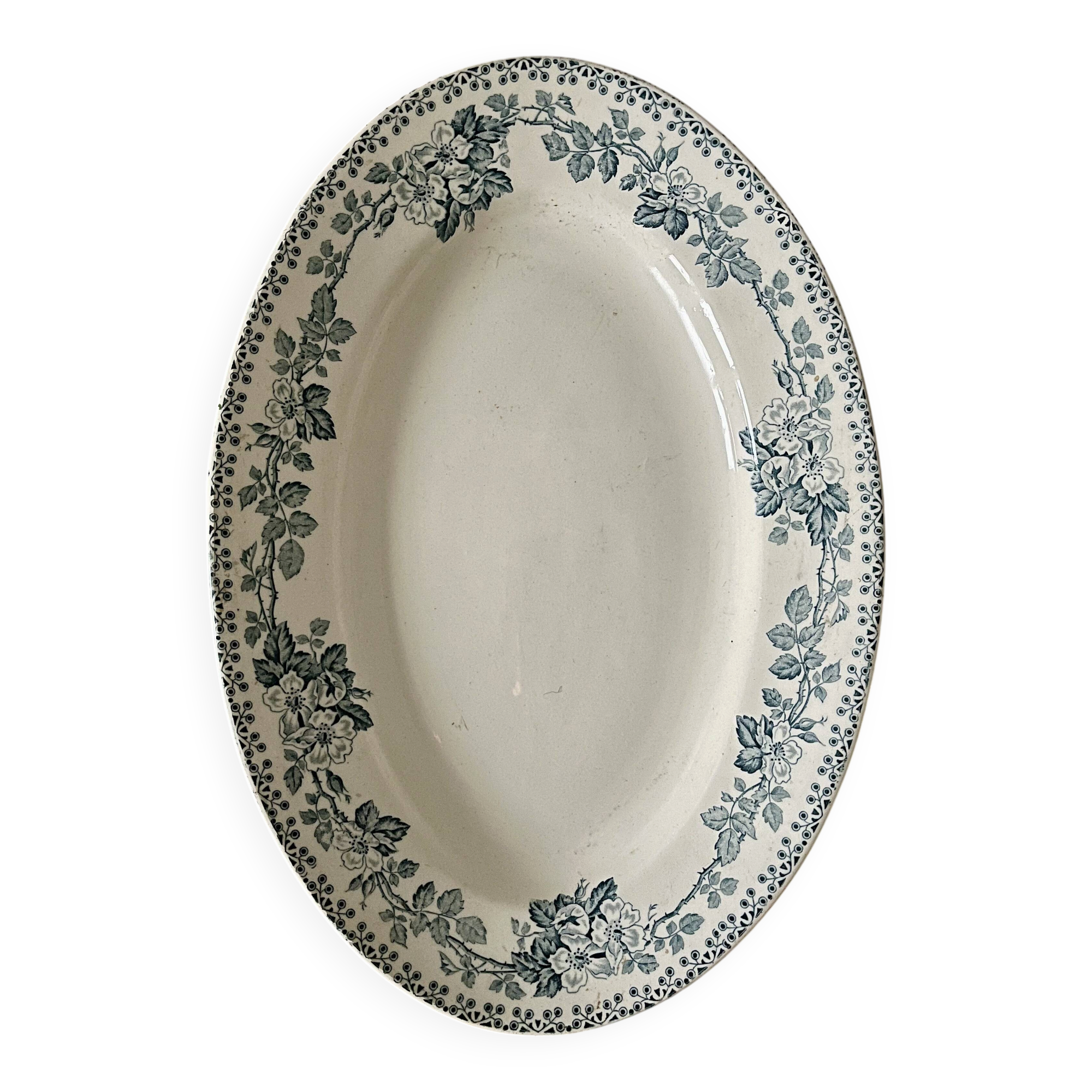 Grand plat ovale terre de fer Saint Amand Guadeloupe