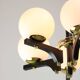 Mid-Century Modern Italian Brass and Opaline Chandelier