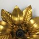 Set of 3 Golden Florentiner Leaf Theatre Wall Ceiling Light Sconces, Italy 1960s