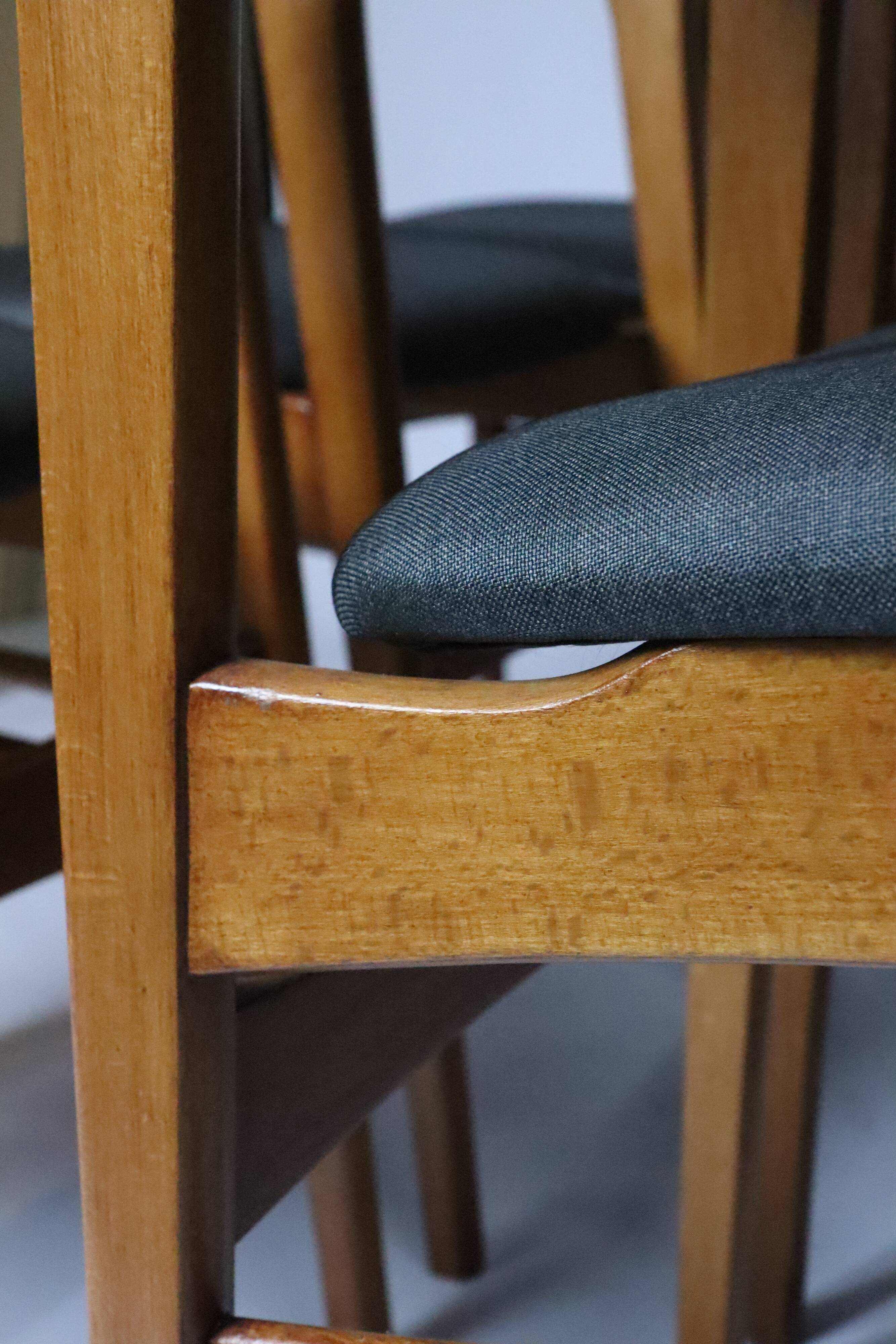 Lot de 6 chaises scandinaves pour salle à manger, tissu gris acier, facile d'entretien