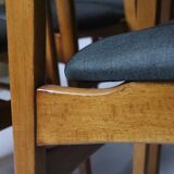 Lot de 6 chaises scandinaves pour salle à manger, tissu gris acier, facile d'entretien