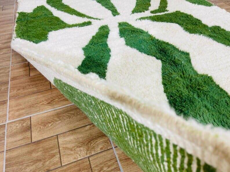 Traditional handmade pure wool Berber rug size 150 x 250 cm.
