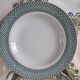 Set of 6 mismatched green hollow plates St Amand, Badonvillier, Salins and Bosch