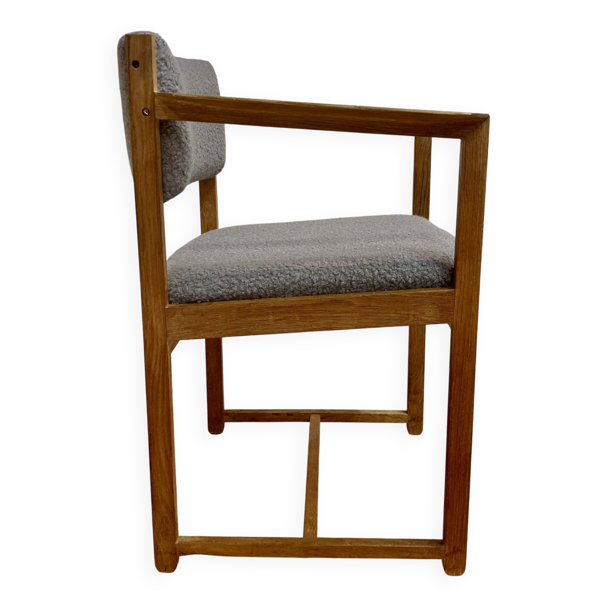 Oak chair design and scandinavian stamp 1950.