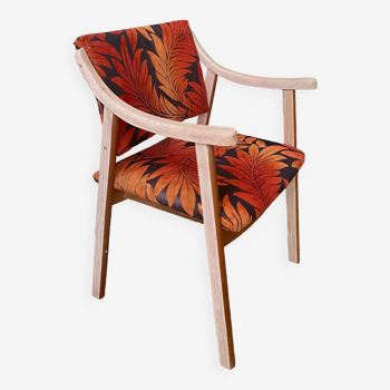 Chaise design bois feuilles orange
