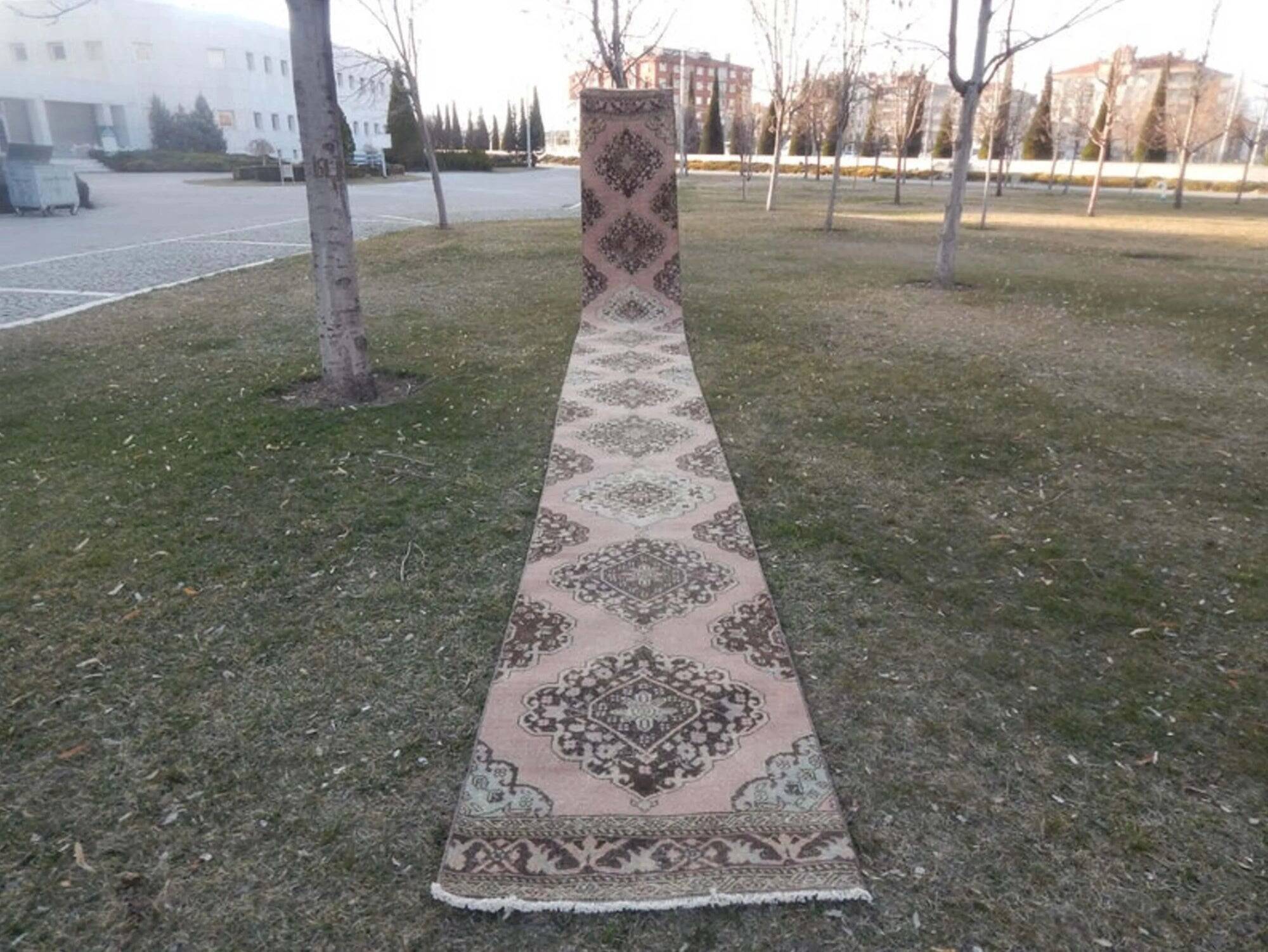 Vintage Turkish hallway rug 80x775 cm