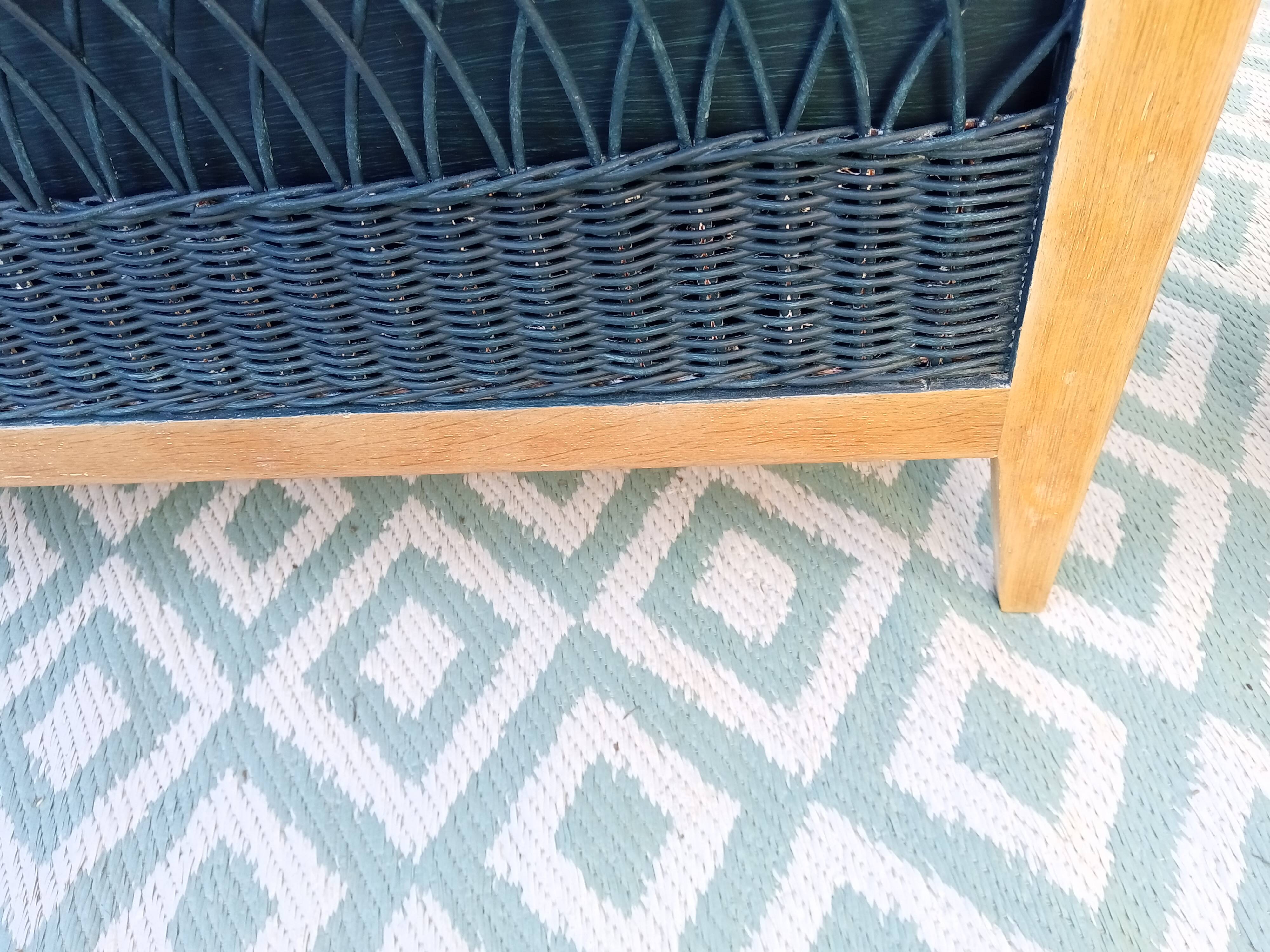 Wood and rattan chest