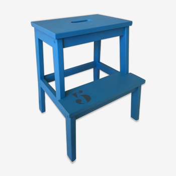 Painted solid wood stool