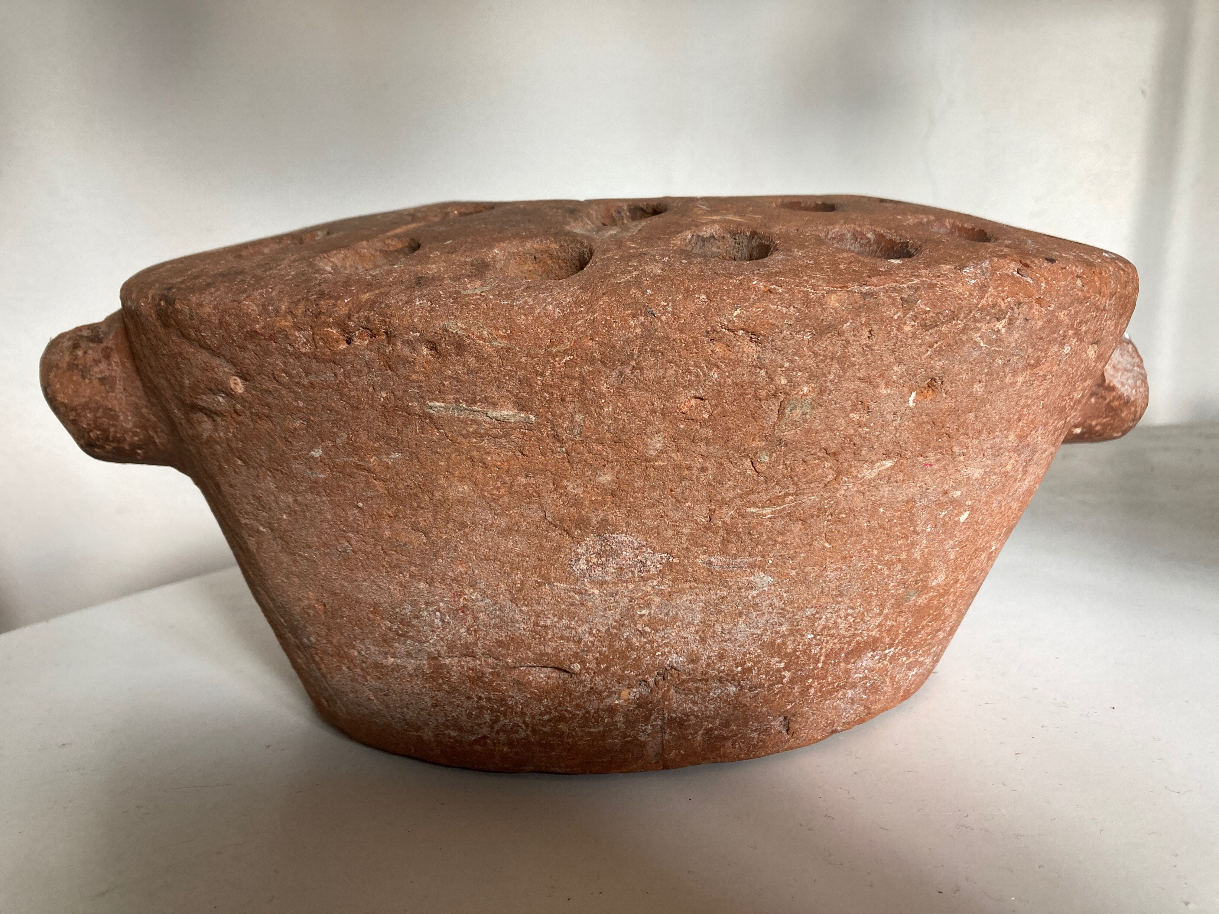 Terracotta farm vase pique flower XXL Folk Art 19th