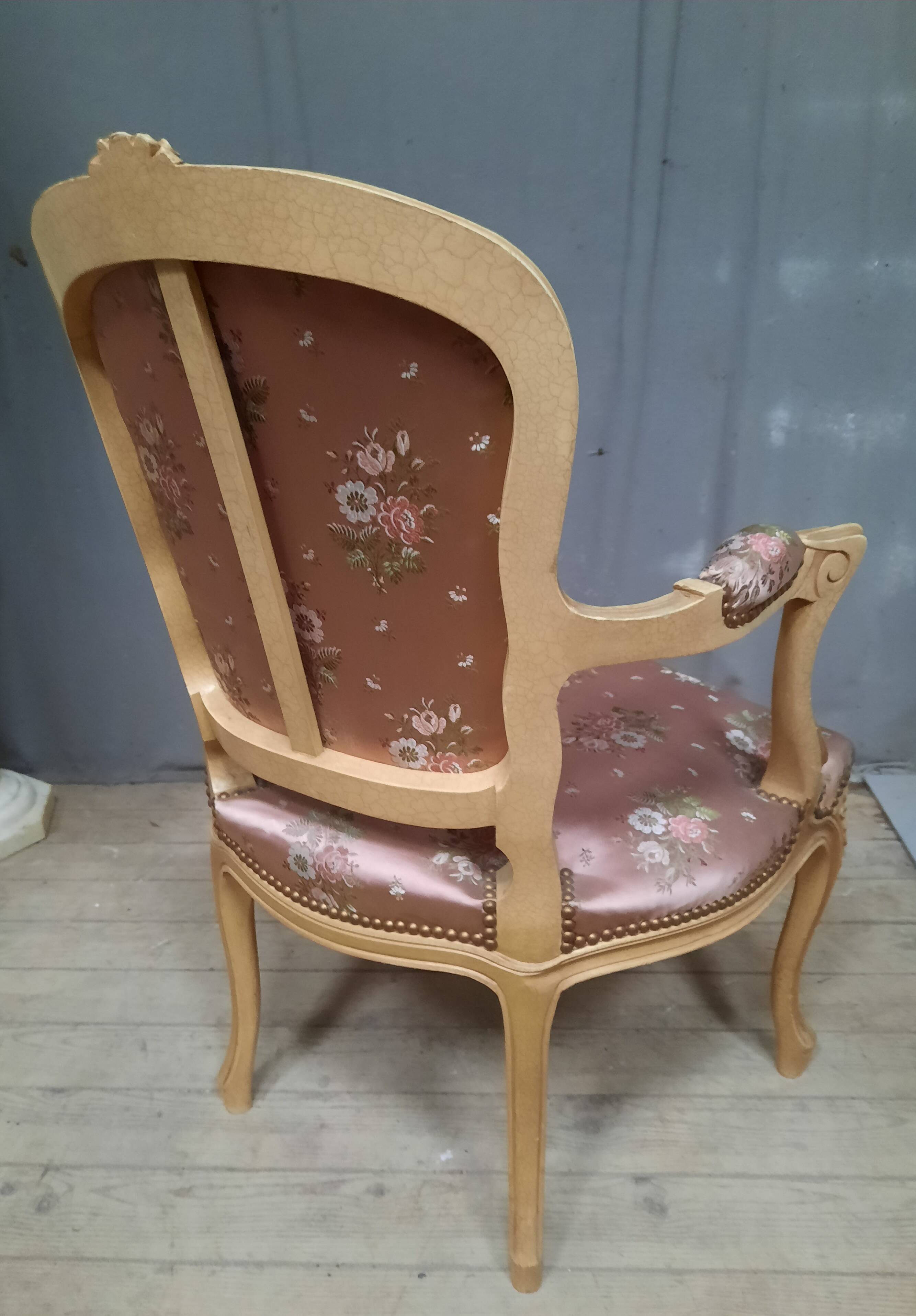 Louis XV style armchair in lacquered wood