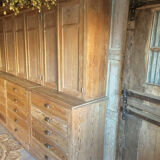 Old workshop furniture, 2 bodies with drawers and a cupboard.