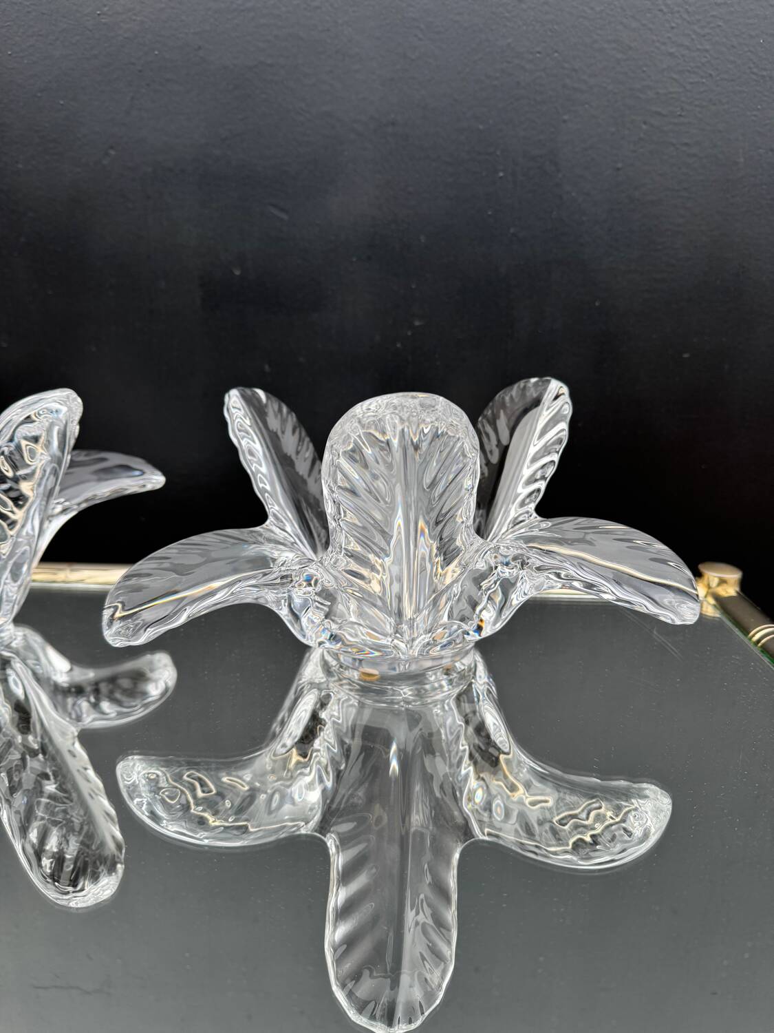 Crystal palm tree catchall, 1970s