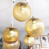 Suspension 5 boules ocre, 1970