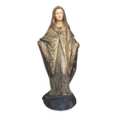 Sculpture en terre cuite représentant la Madone, Rome, XVIIe siècle, h. 140 cm.