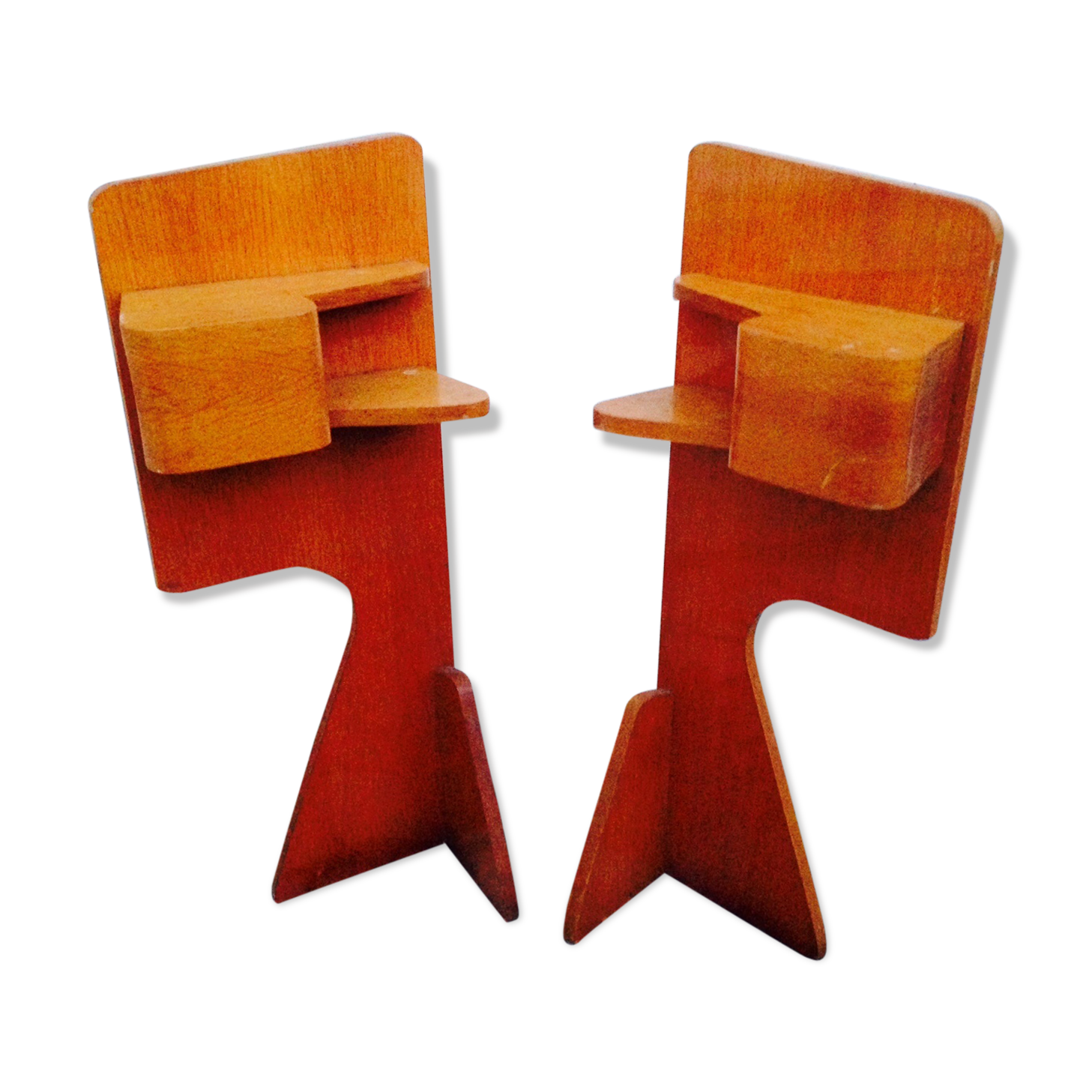 Pair bedside headboard 30s vintage