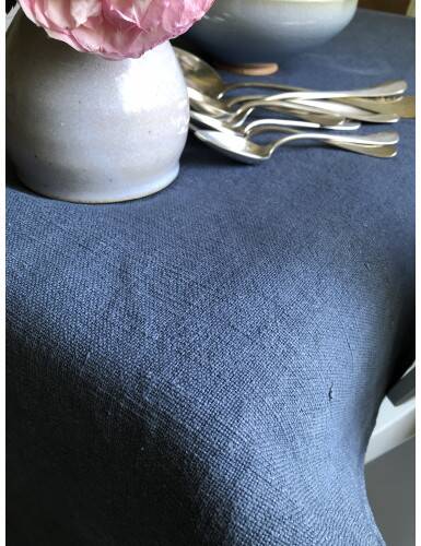 Old Harvest Tablecloth in Pure Hemp Dyed Dense Grey